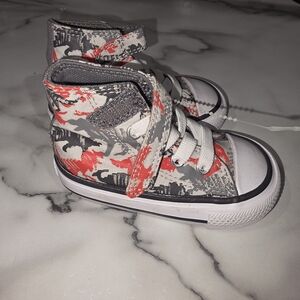 Converse Kids High-Top Sneakers - Gray and Red